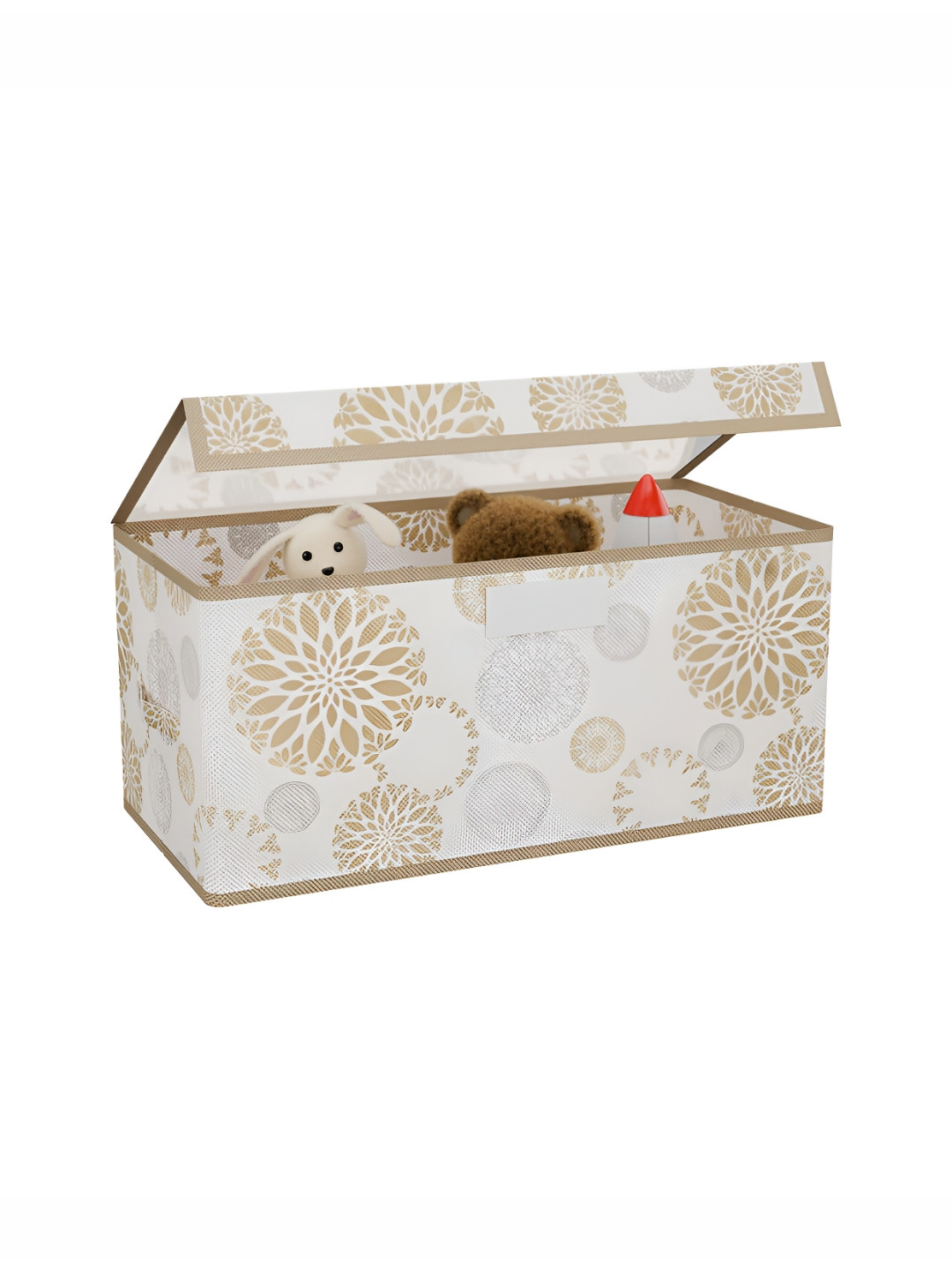 Aura White Non-Woven Storage Box & Transparent Lid Closet Organisers Box