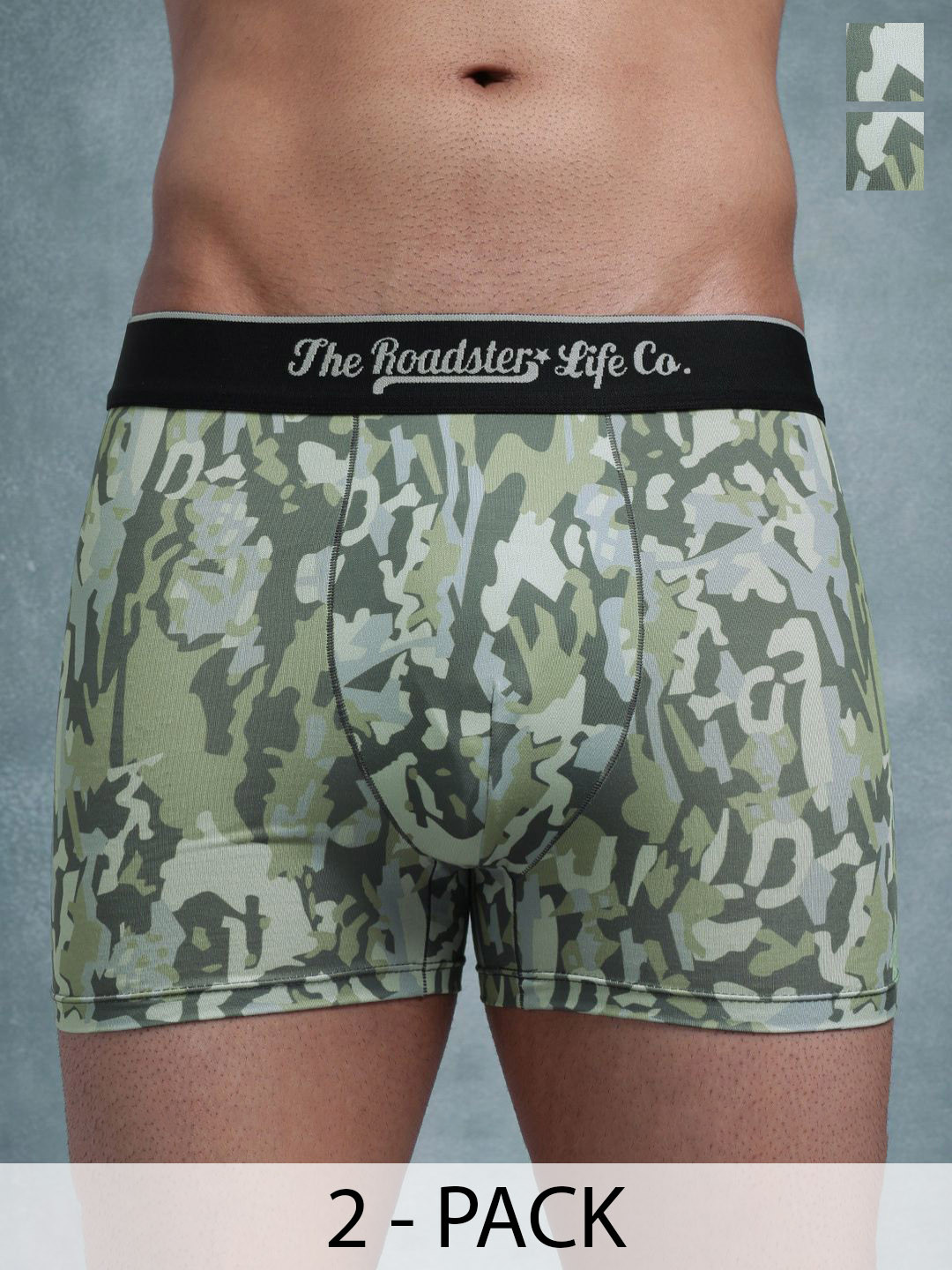 The Roadster Lifestyle Co Pack Of 2 Printed Stretchable Trunks Pack Of 2-PV-Print-RO13-S