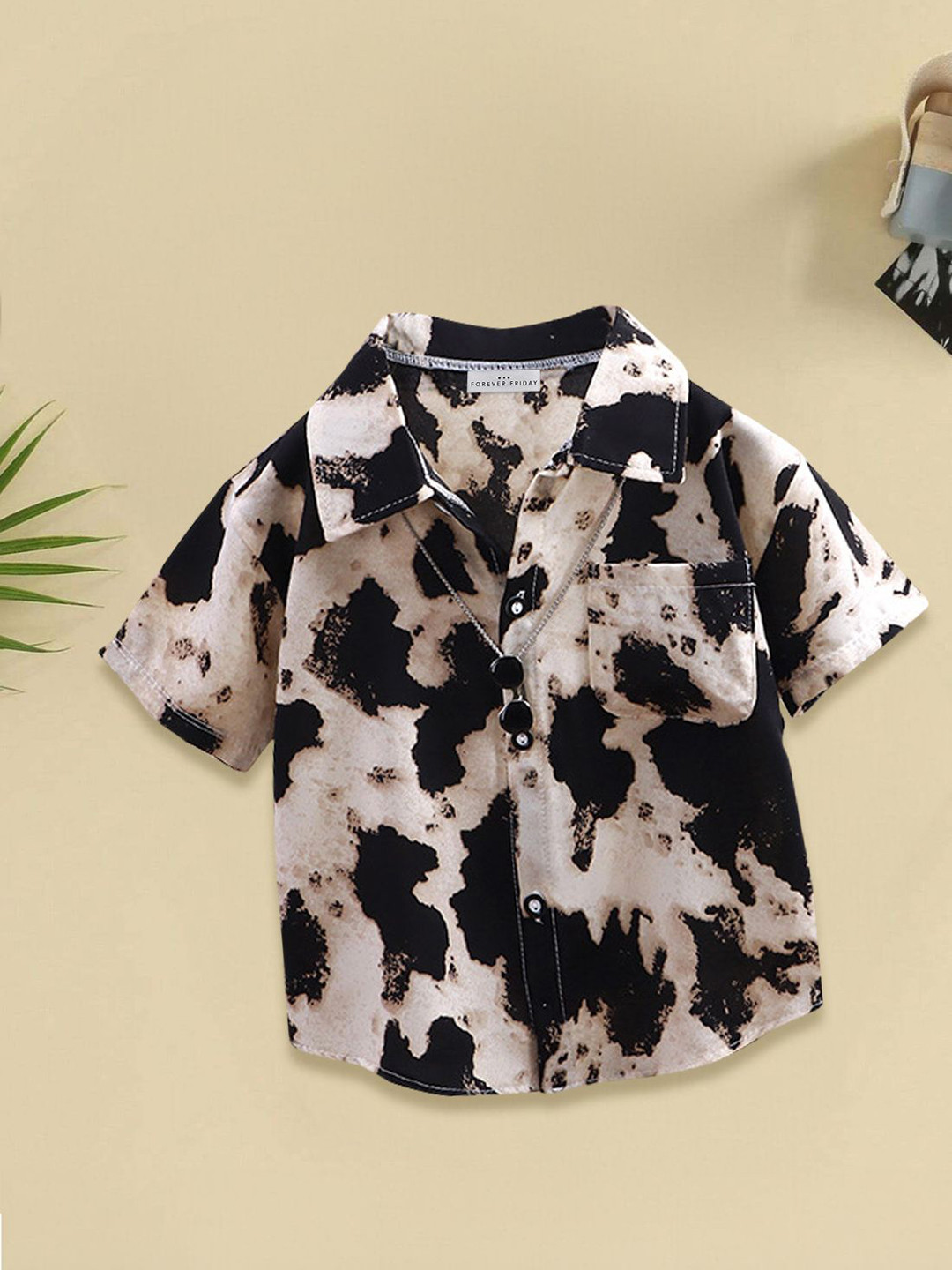 FOREVER FRIDAY Boys Spread Coller Printed Regular Fit Shirt