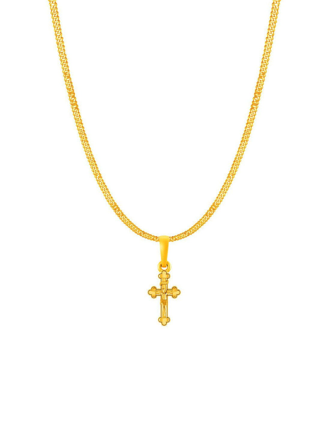 AKSHAT SAPPHIRE 22KT Gold-Plated Jesus Pendants With Chains