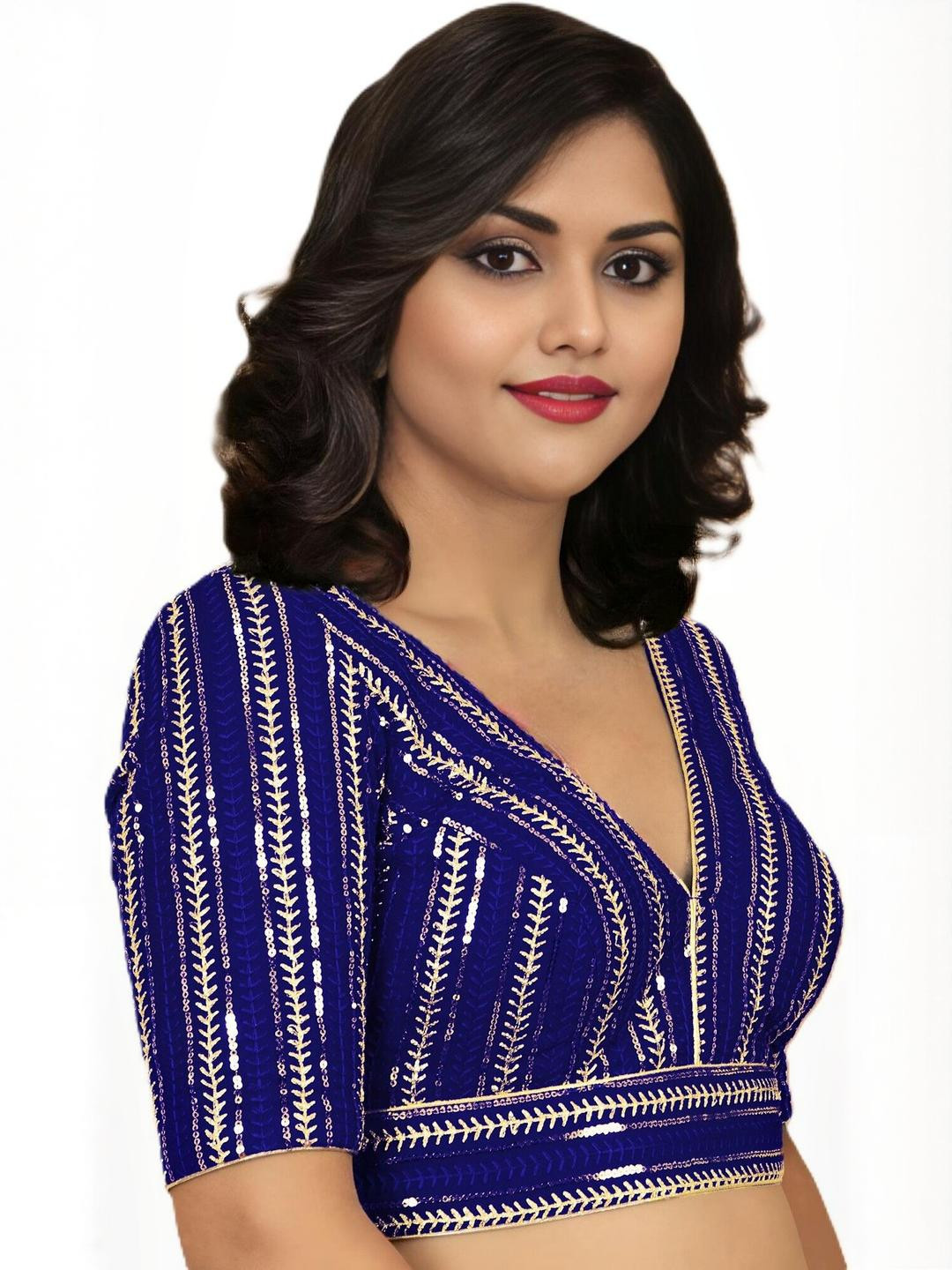 PU FASHION Women 1 Printed Saree Blouse