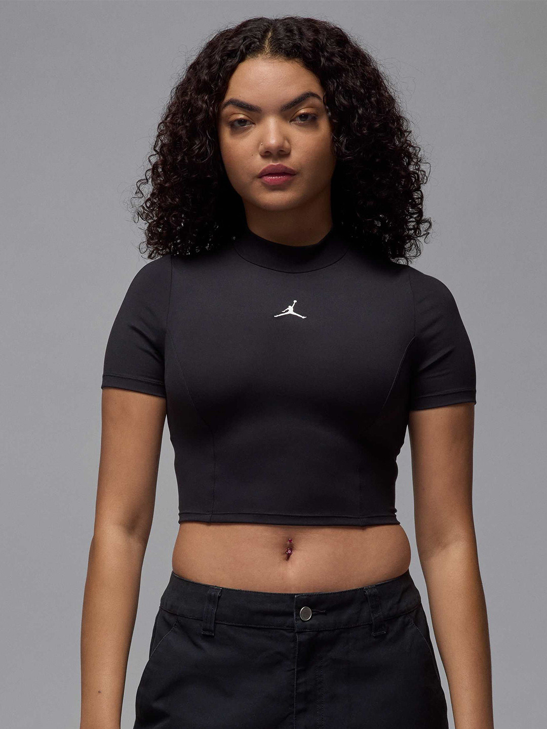 Nike Jordan Women High Neck Fitted Crop Top