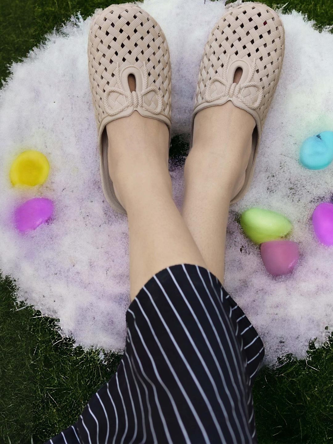 aadi Women Beige Sliders