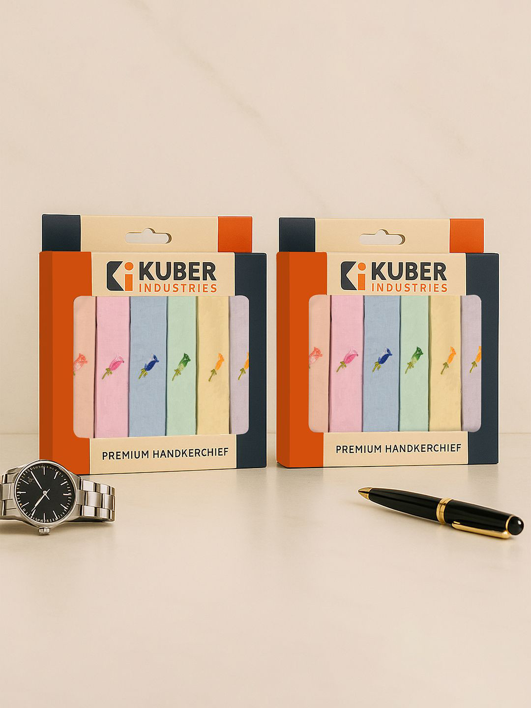 Kuber Industries Light Color 12 Pcs Set Handkerchief for Women Cotton Plain Embroidery