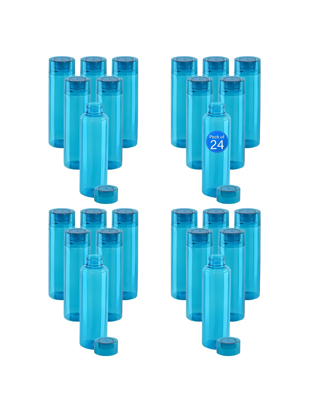 Aura Rembo Loose Blue Solid Plastic Spill Proof 24 Piece Water Bottle - 1L