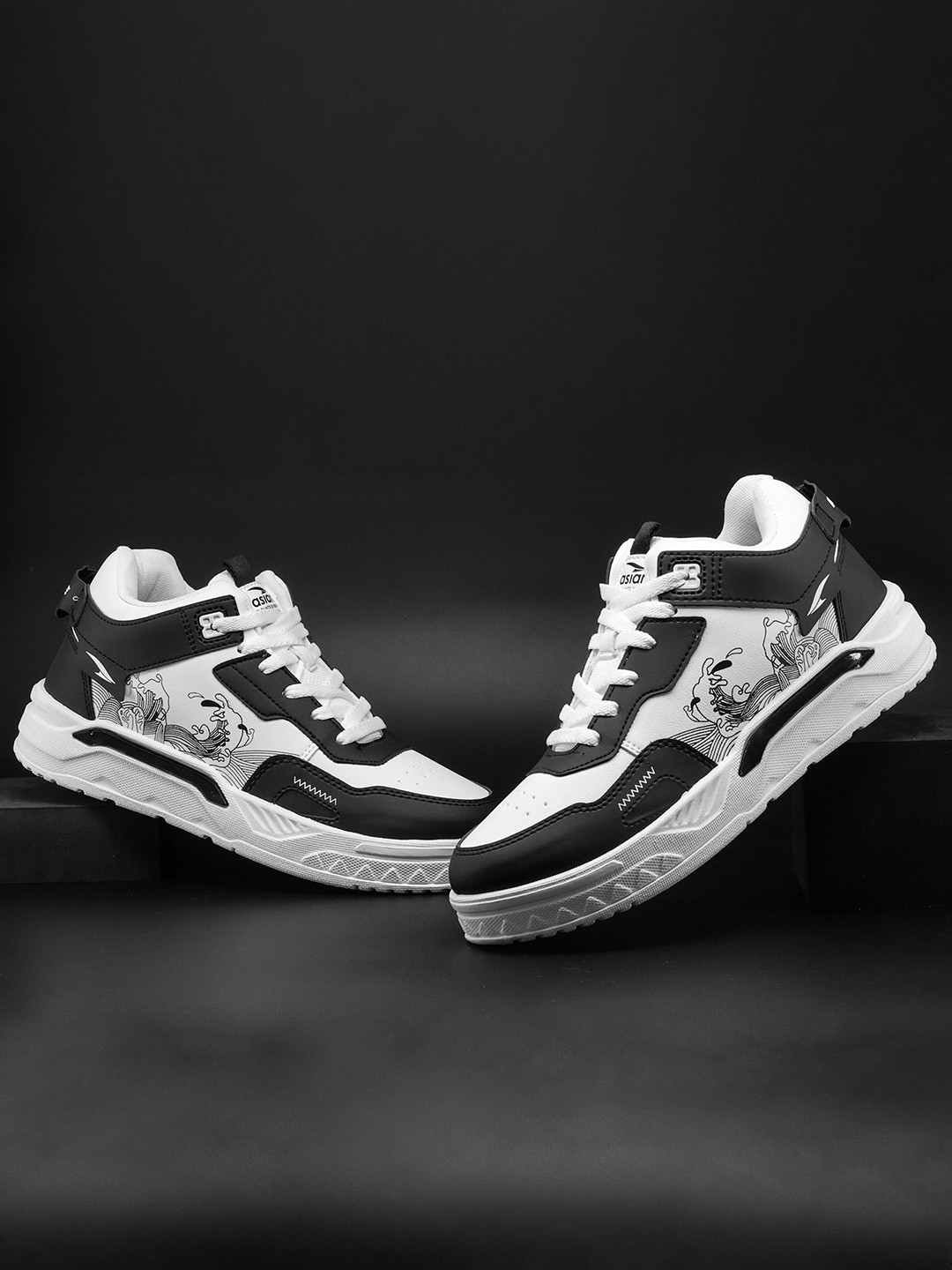 ASIAN Nexus Men Printed Monochrome Sneakers