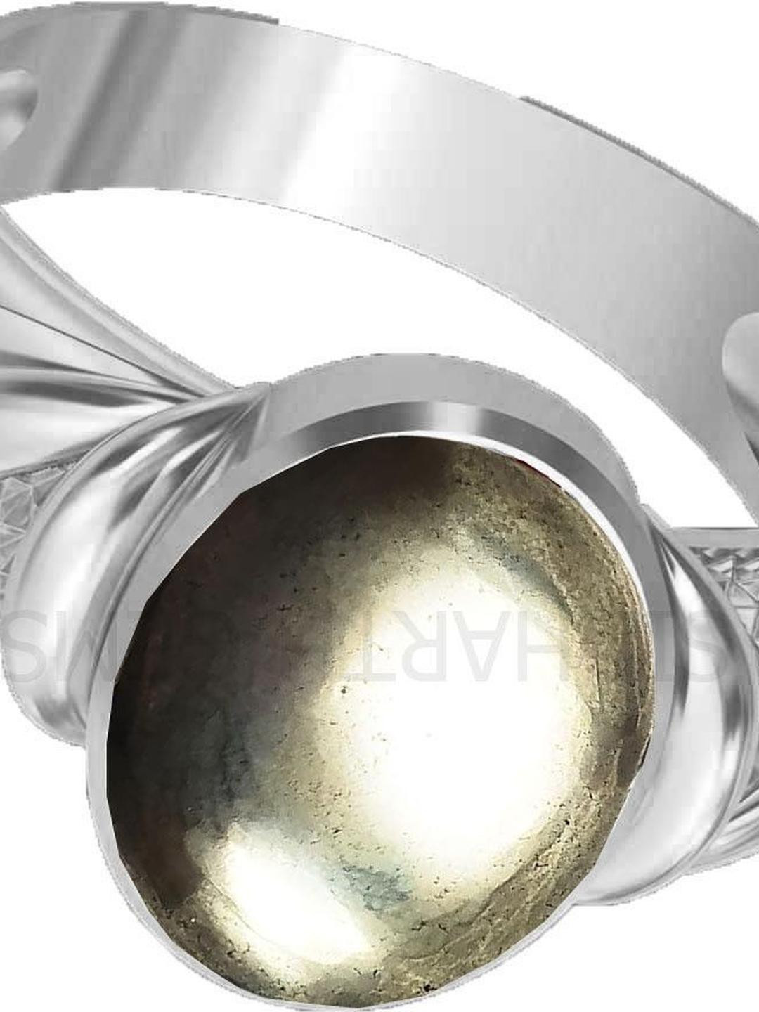 Sidharth Gems 7.25 Ratti 600 Crt Pyrite Adjustable Silver Plated Brass Ring
