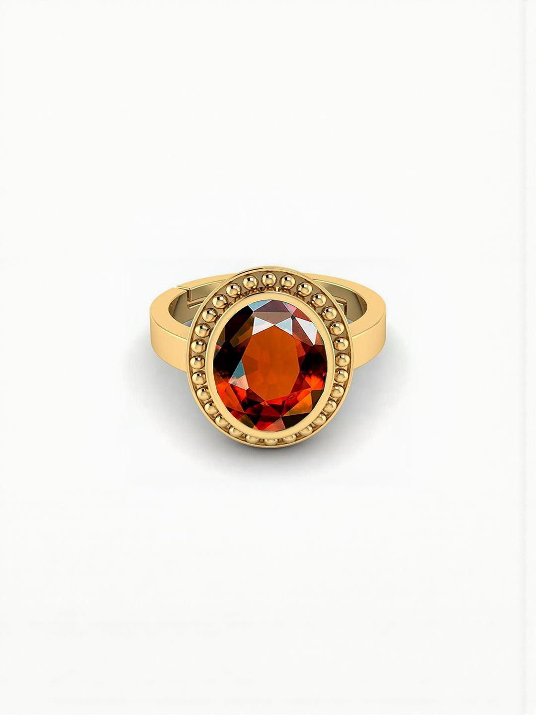 Sidharth Gems 10.25 Ratti Gomed Stone Gomed Hessonite Garnet Ring
