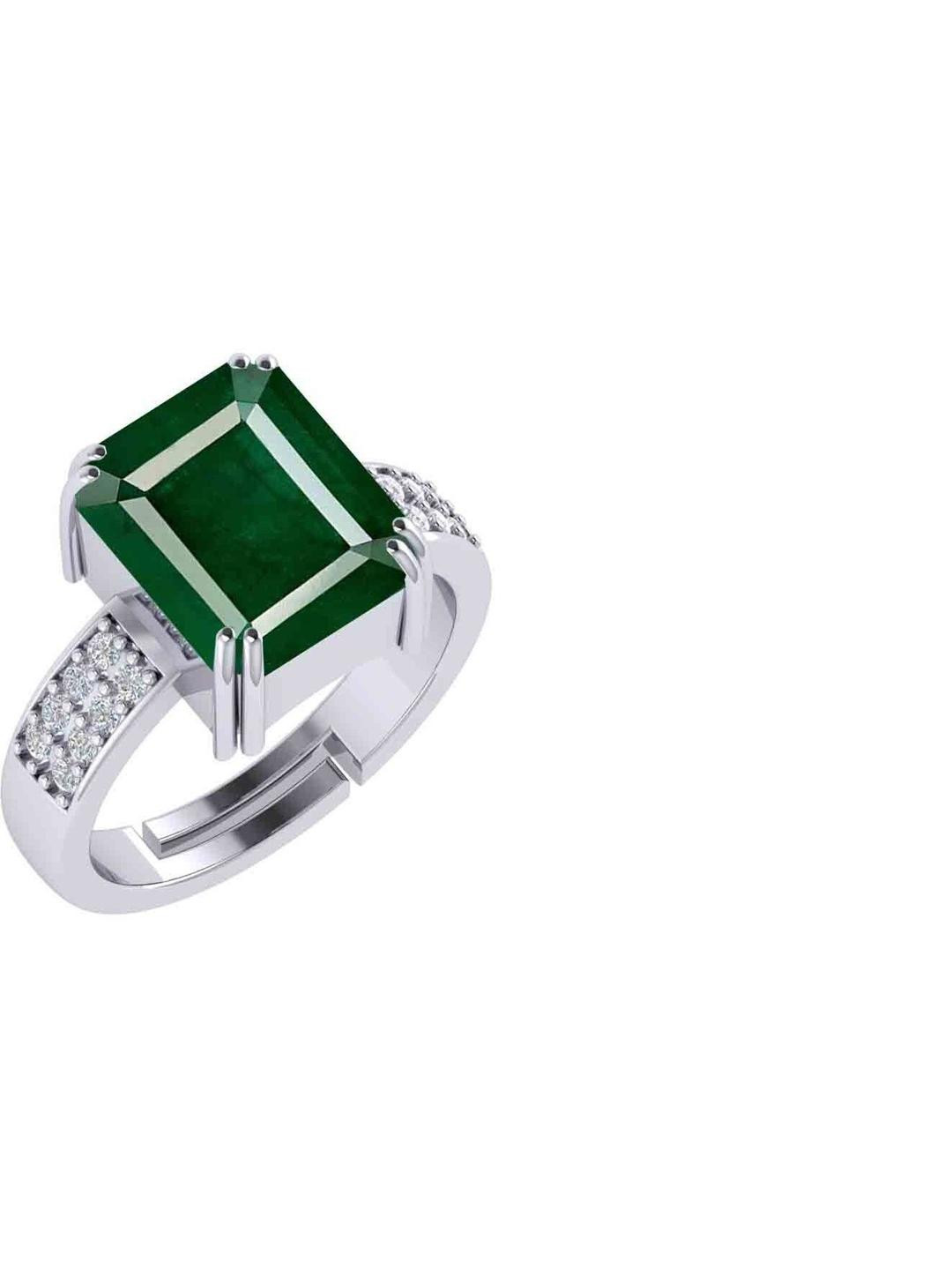 Sidharth Gems 11.25 Ratti Emerald Panna Panchdhatu Adjustable Finger Ring