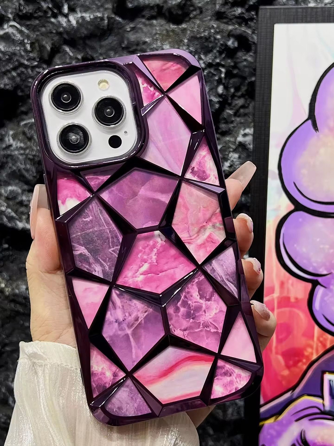 CASE CREATION Women 3D Diamond Glitter Sparkle iPhone 15 Pro Max Back Case