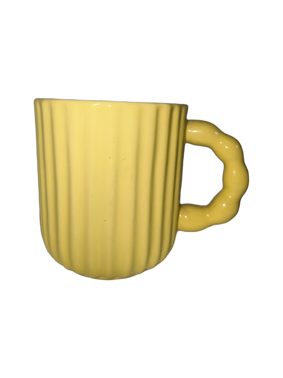 Rare Planet Yellow Ceramic Milk Mug Microwave Safe