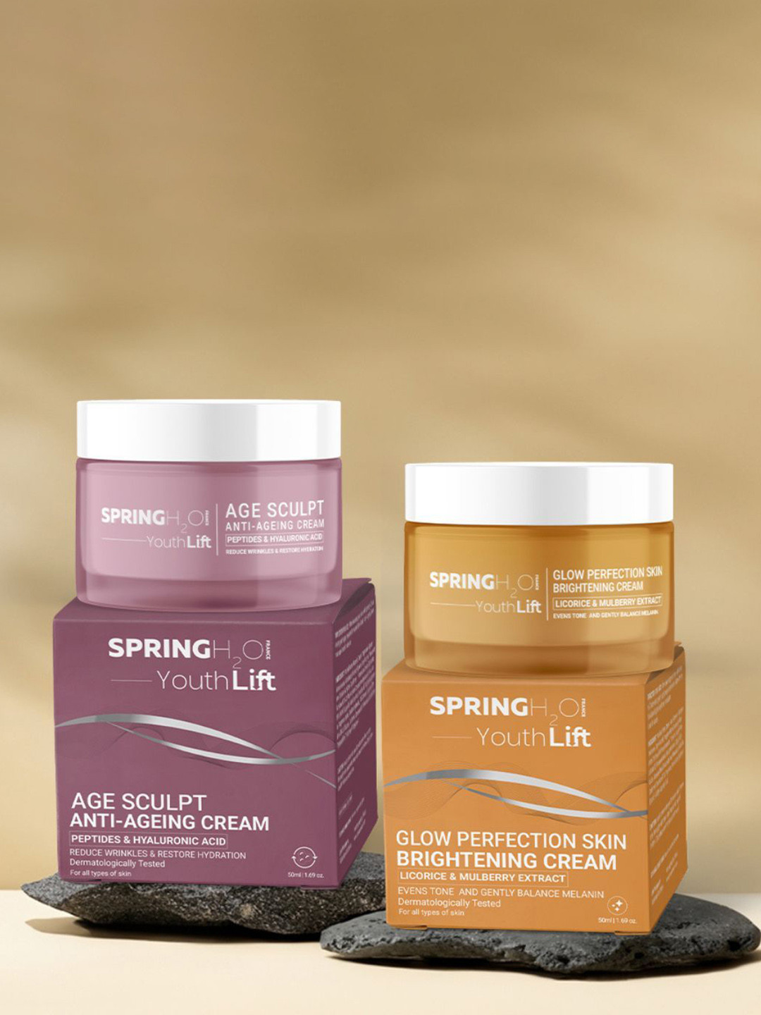 Spring H2O Set Of 2 Brightening Day Cream & Anti Aging Cream- 50 g Each