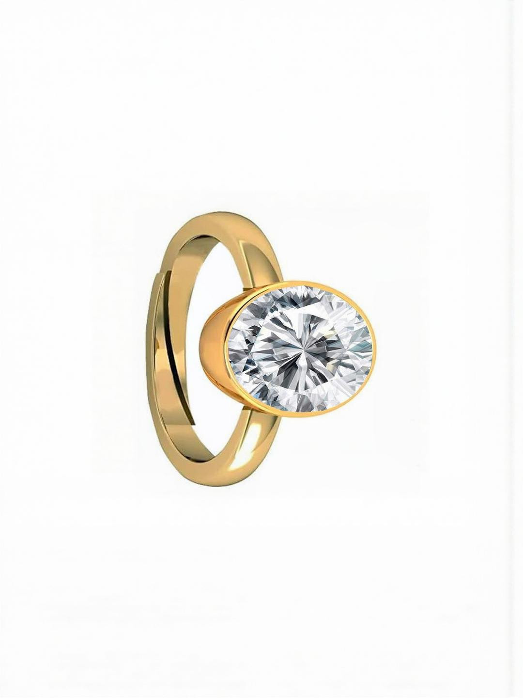 Sidharth Gems 11.25 Ratti 10.00 KT American Diamond Zircon Ring