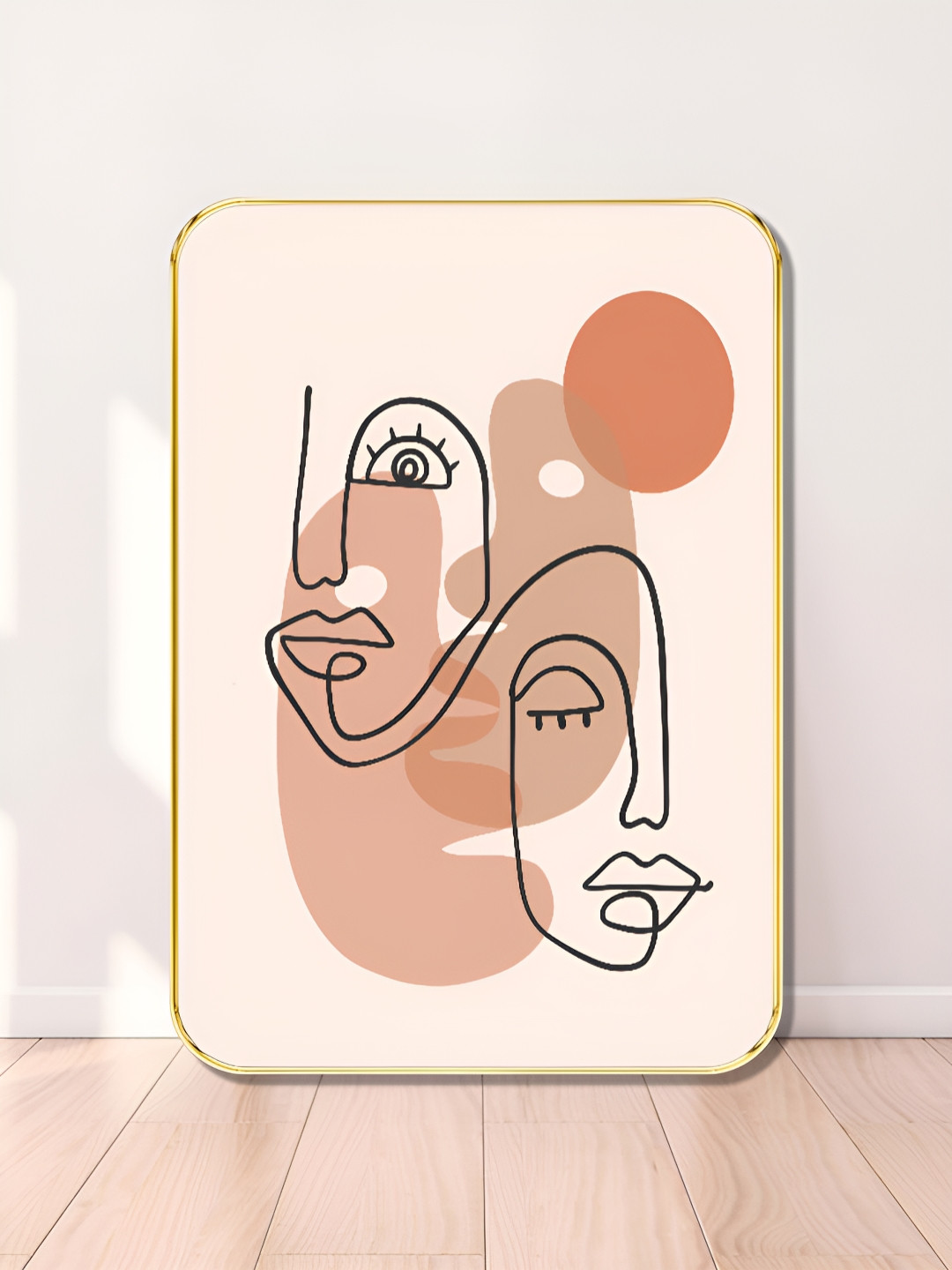 SAF Abstract Face Wood Wall Rectangle Paintings Wall Art - 24 x 18 In