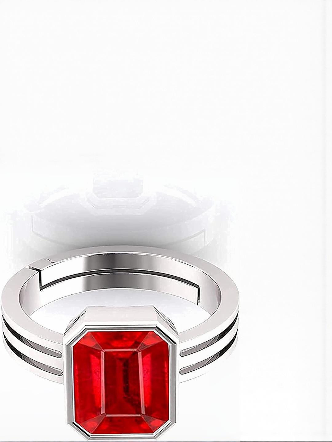Sidharth Gems Ruby 10.25 crts 11.25 ratti 92.5 Sterling Silver Finger Ring