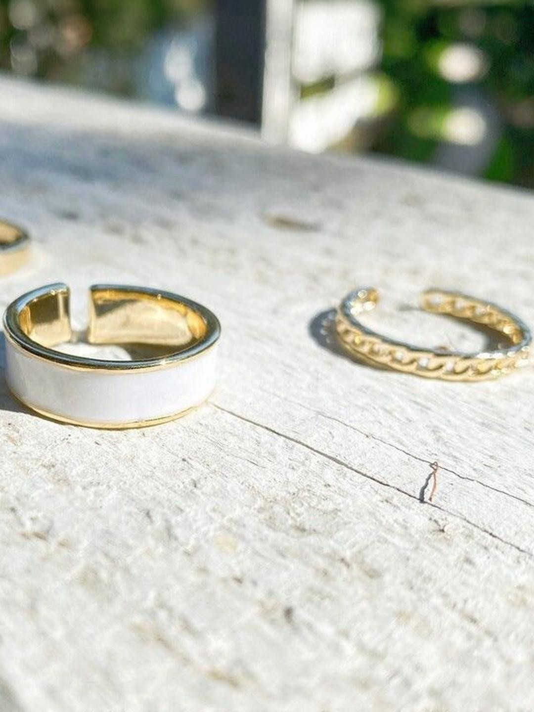 Arzonai Set Of 3 Metal Ring Set