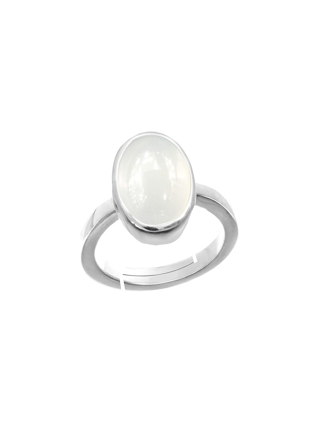 RRVGEM 10.25 Ratti Silver-Plated Rainbow Moonstone Ring