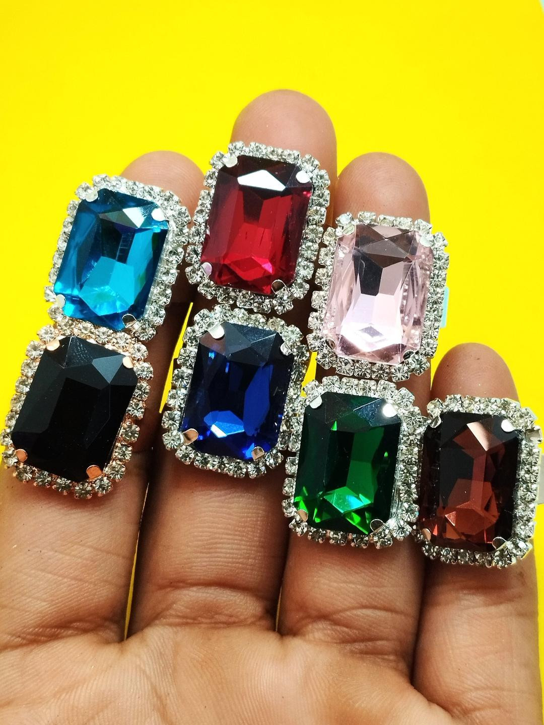 DIVYANSHI COLLECTION Pack Of 7 Brass Gold Silver Plated Ring