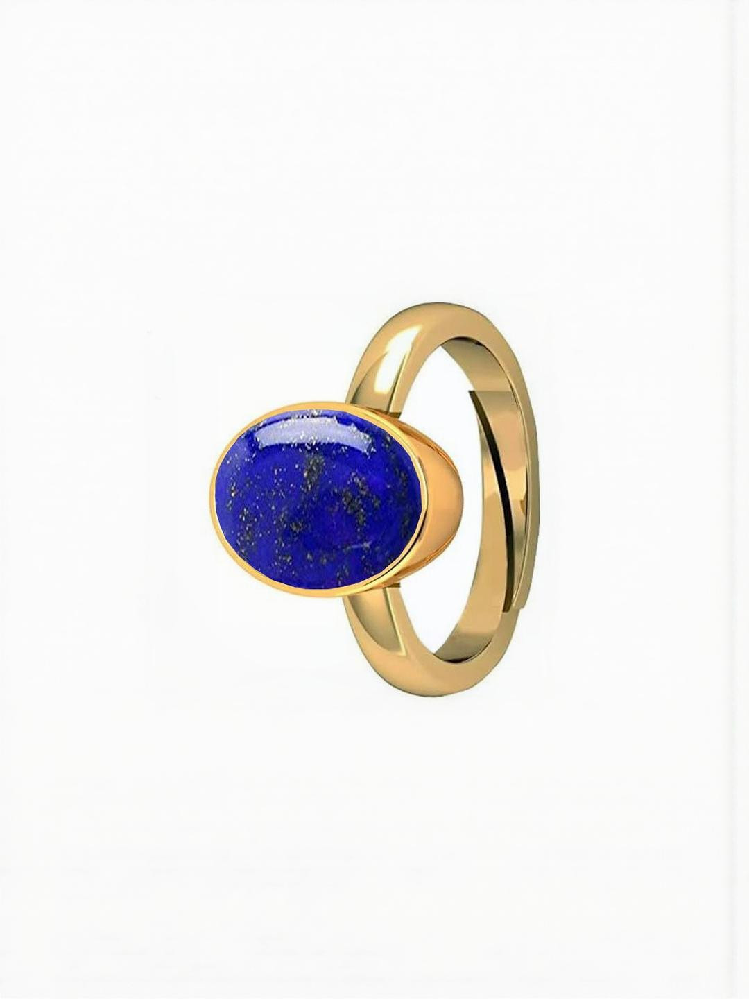 Sidharth Gems 7.25 Ratti 6.00 Carat Lapis Lazuli Stone Brass Ring