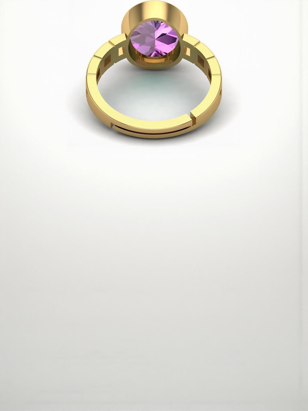 Sidharth Gems 5.25 Ratti 4.55 KT Amethyst Gold Plated Ring