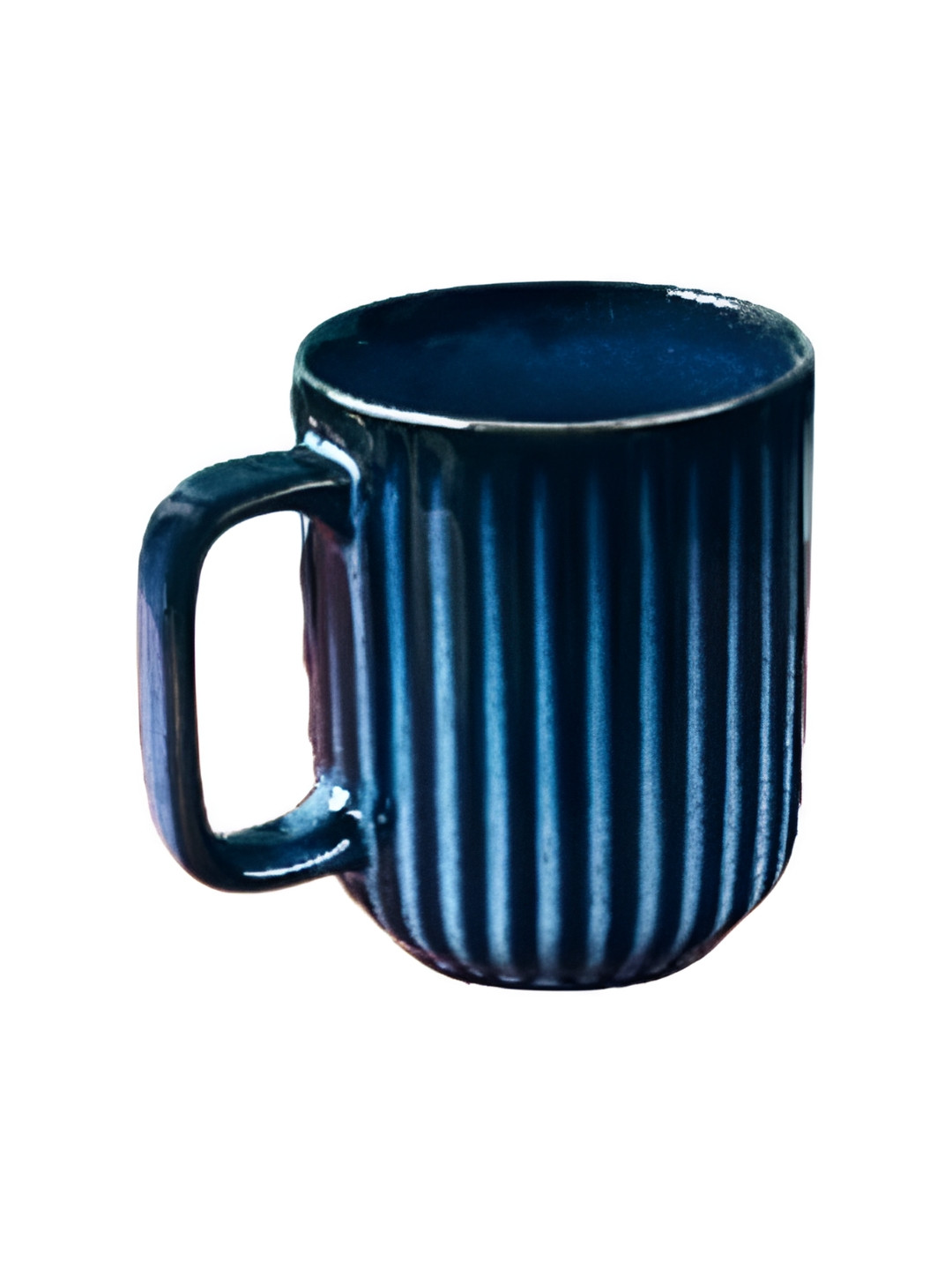 Rare Planet Blue & Black Textured Ceramic Mug