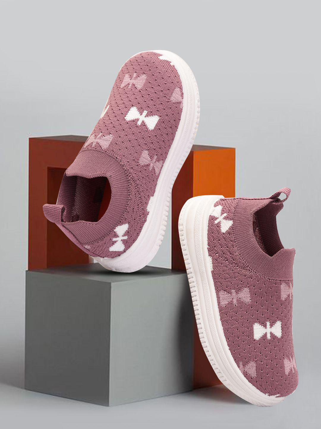 PASSION PETALS Girl's Woven Design Lightweight Slip-On Sneakers