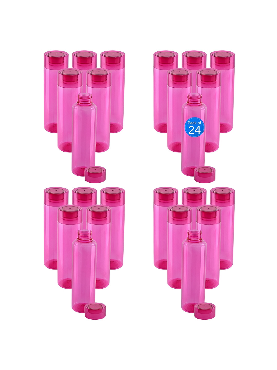 Aura Rembo Loose Pink Plastic Spill Proof 24 Piece Water Bottle - 1L