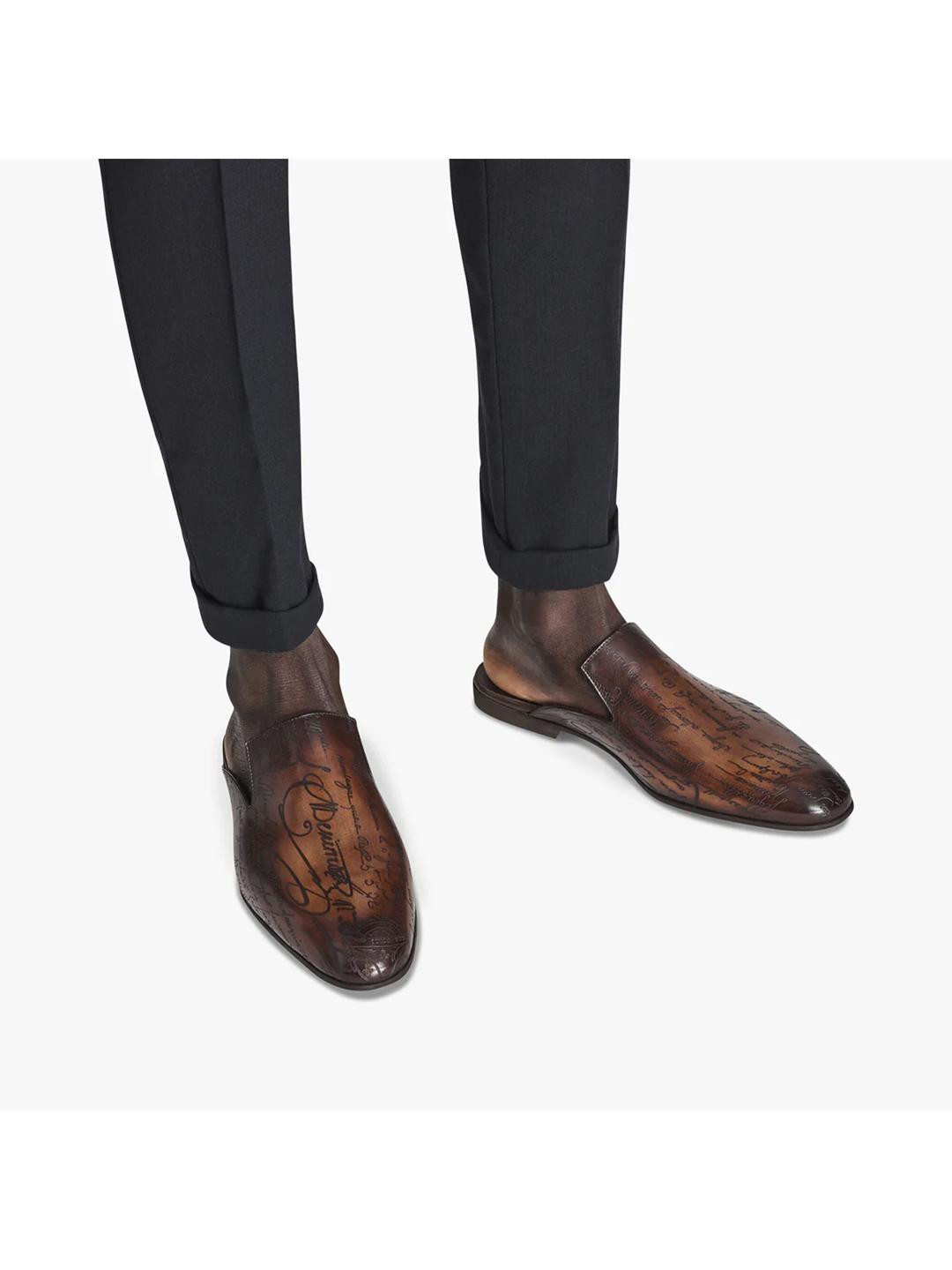 ITALIAN SHOES CO Men Printed Leather Mules