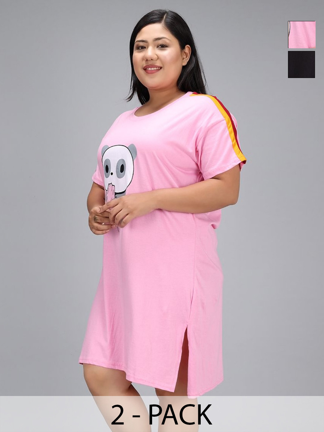 Christy World Women Other Longline Pack of 2  T-shirt