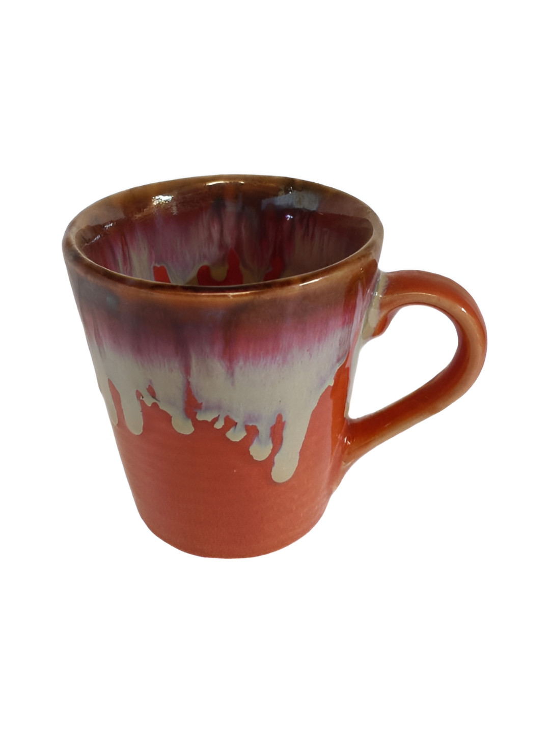 Rare Planet Orange & White Printed Ceramic Glossy Mug