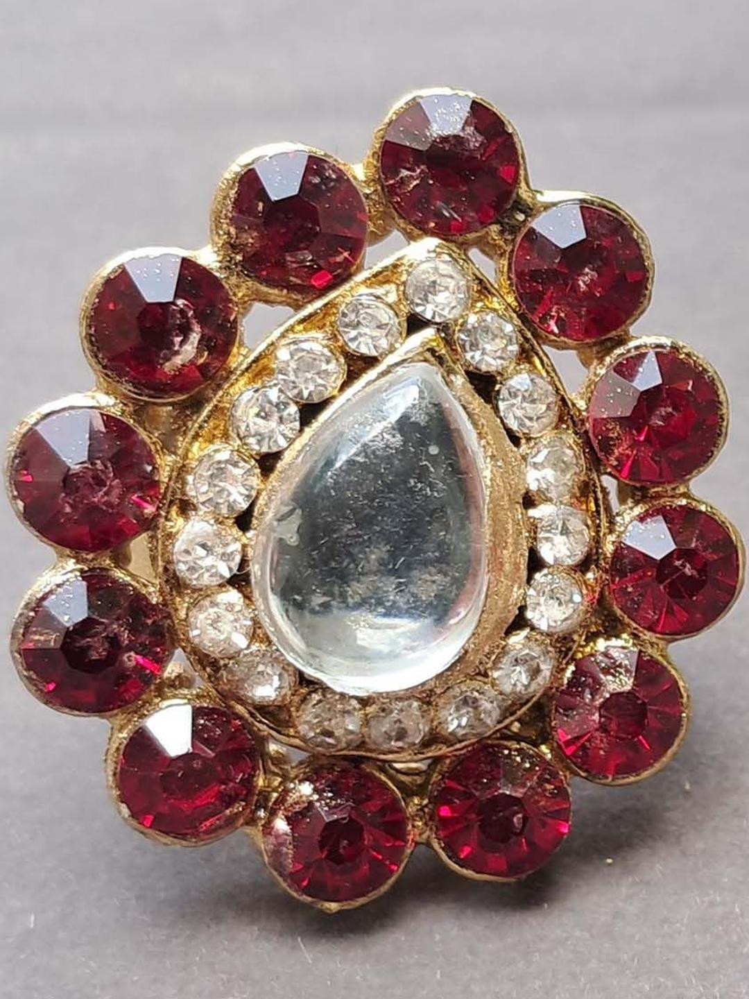 Vidhya Kangan Red Stone Studded Ring