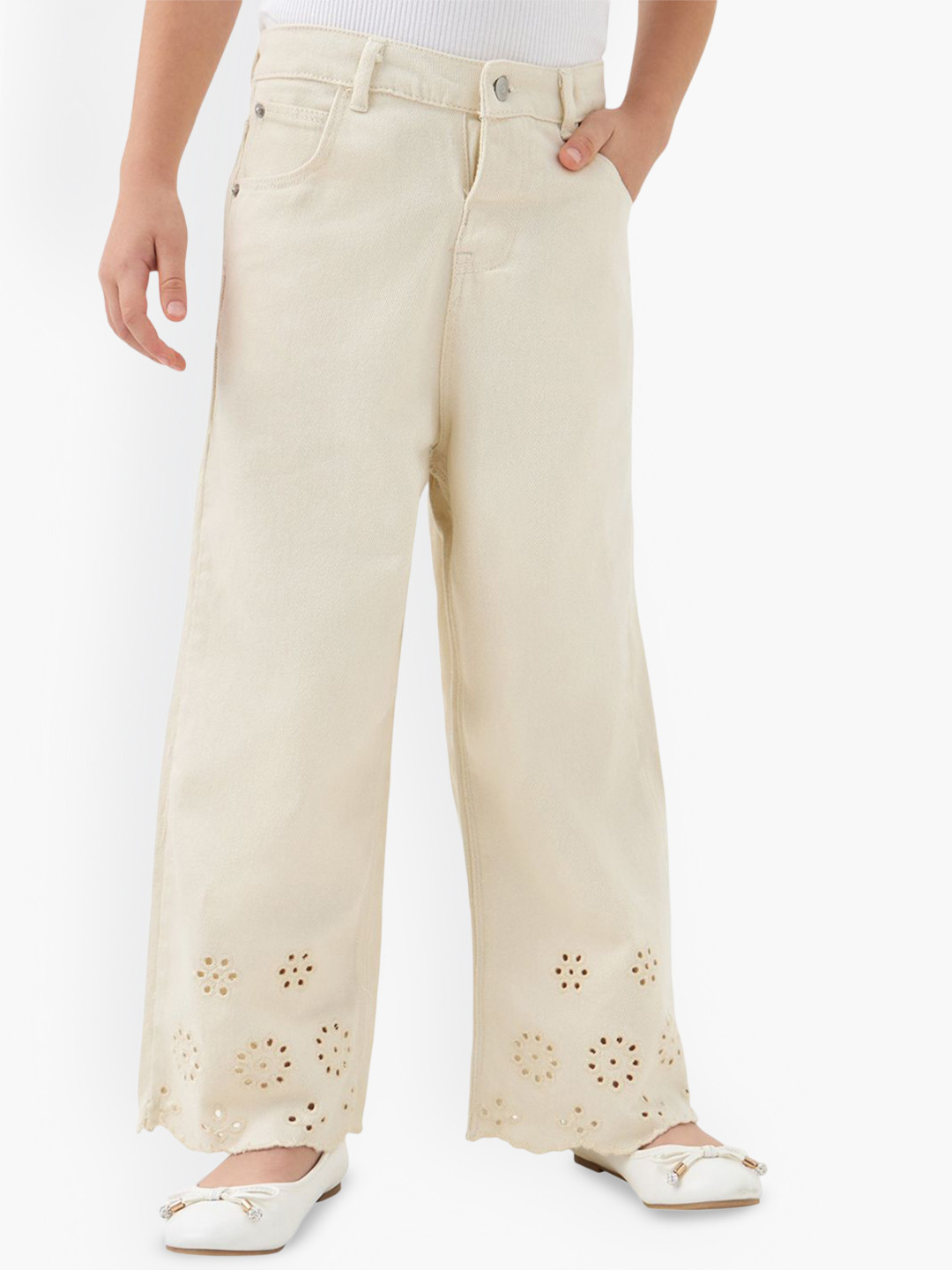 Juniors by Babyshop Girls Wide Leg Mid-Rise Jeans
