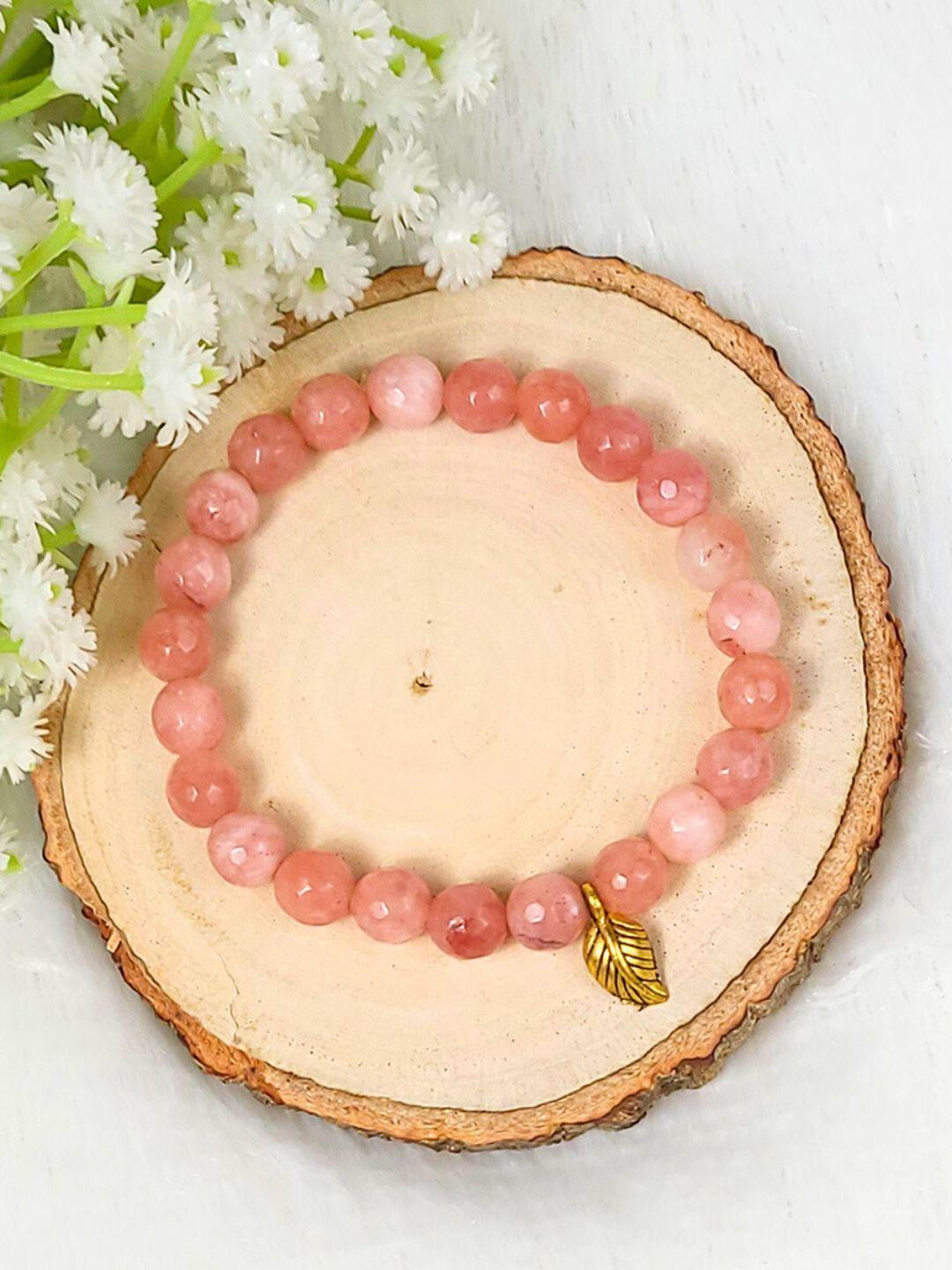 Calminds Unisex Peach Moonstone Crystal Bracelet