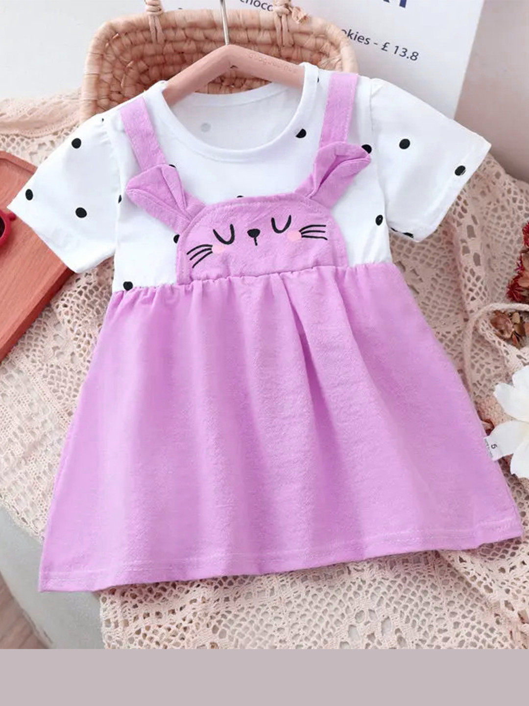 Bold N Elegant Polka Dot Cartoon Pinafore Dress