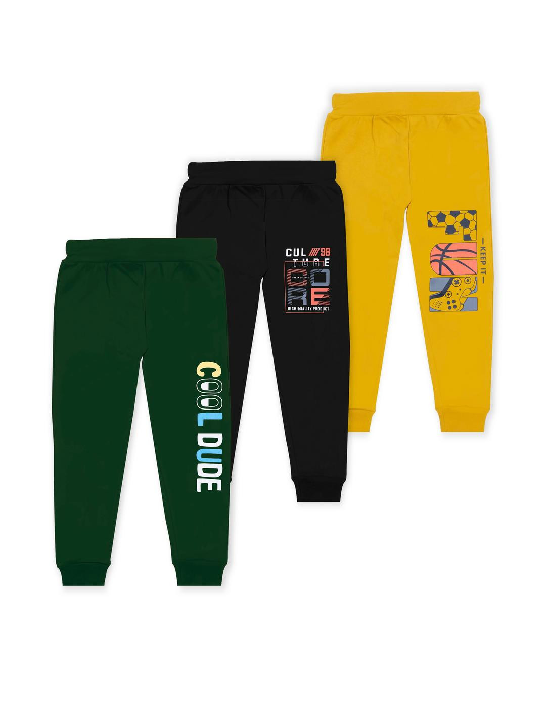 J&JP Boys Pack of 3 Cotton Joggers