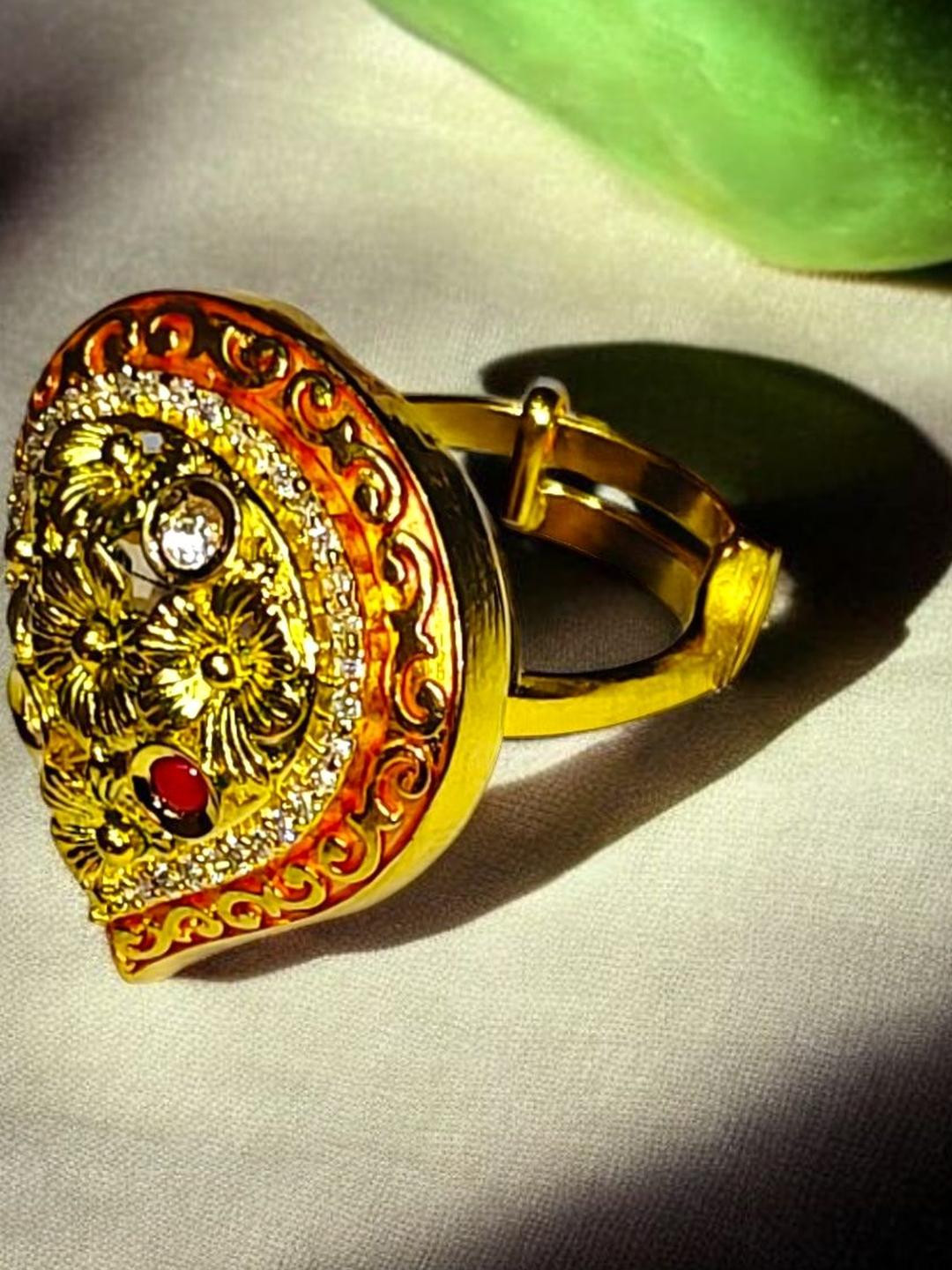 SilverAura 925 Beetel Shaped Gold Plated Ring