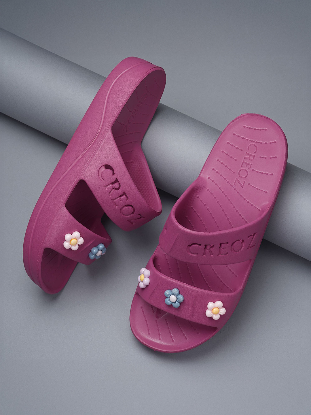 CREOZ THE BOUNCE Women Self Design Casual Slip-On Flip-Flops
