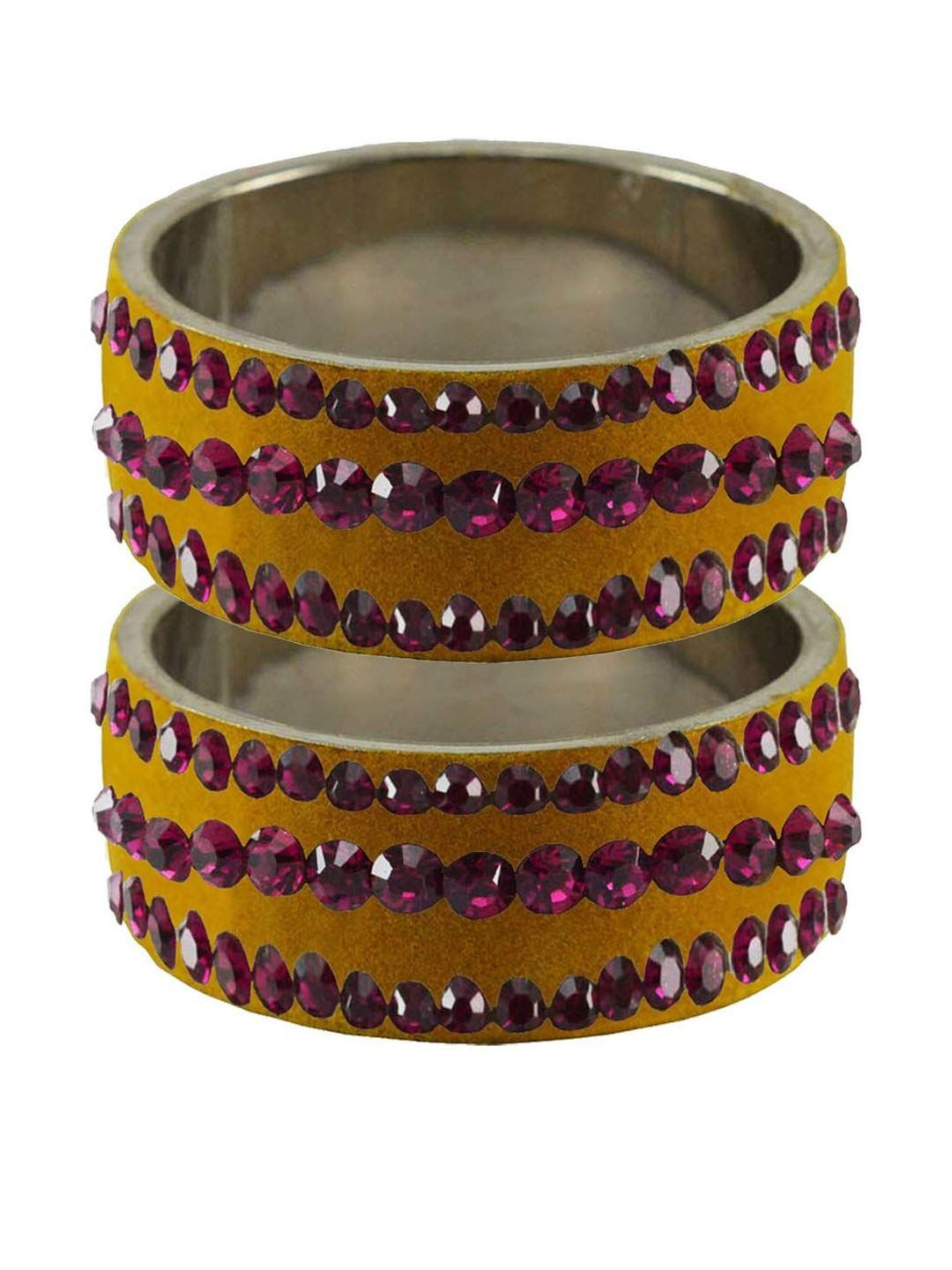 Vidhya Kangan Light Brown Stone Stud Brass Bangle