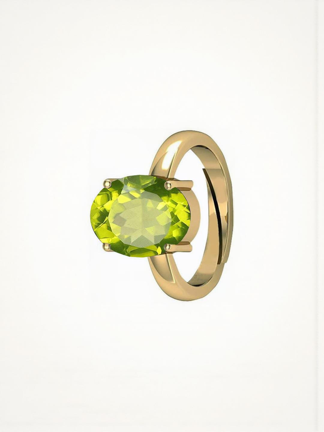 Sidharth Gems 9.25 Ratti 8.00 Crt Adjustable Green Peridot Ring