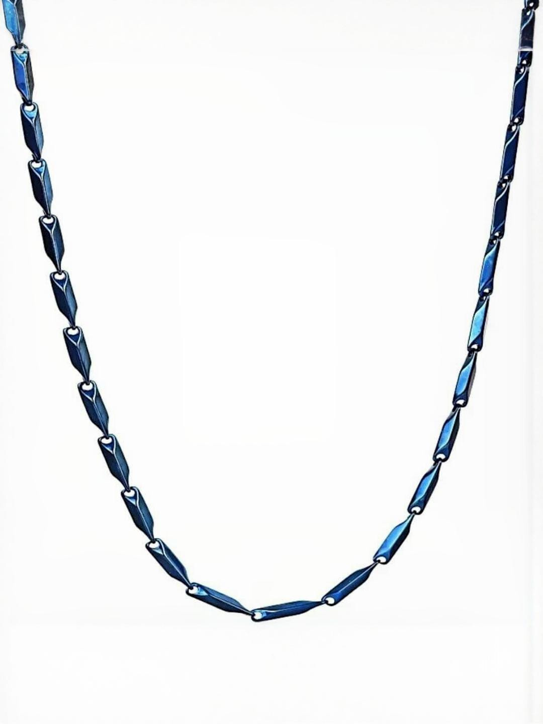 HOUSEOFTRENDZZ Blue Stainless Steel Chain