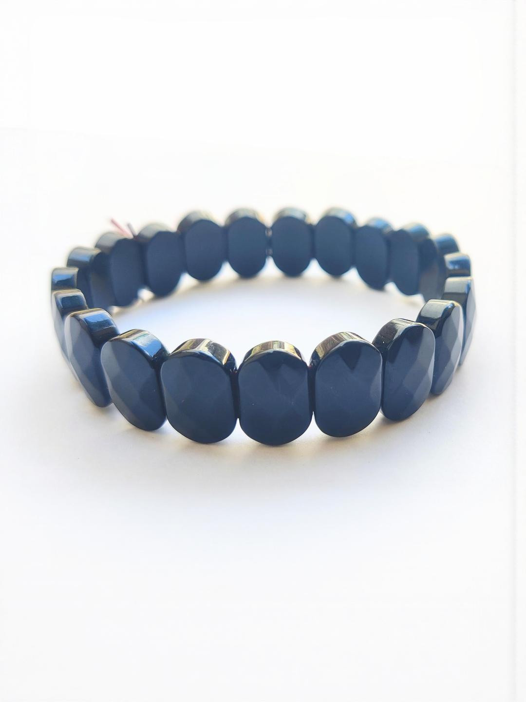 Apnisanskriti Unisex Black Obsidian Stone Bracelet