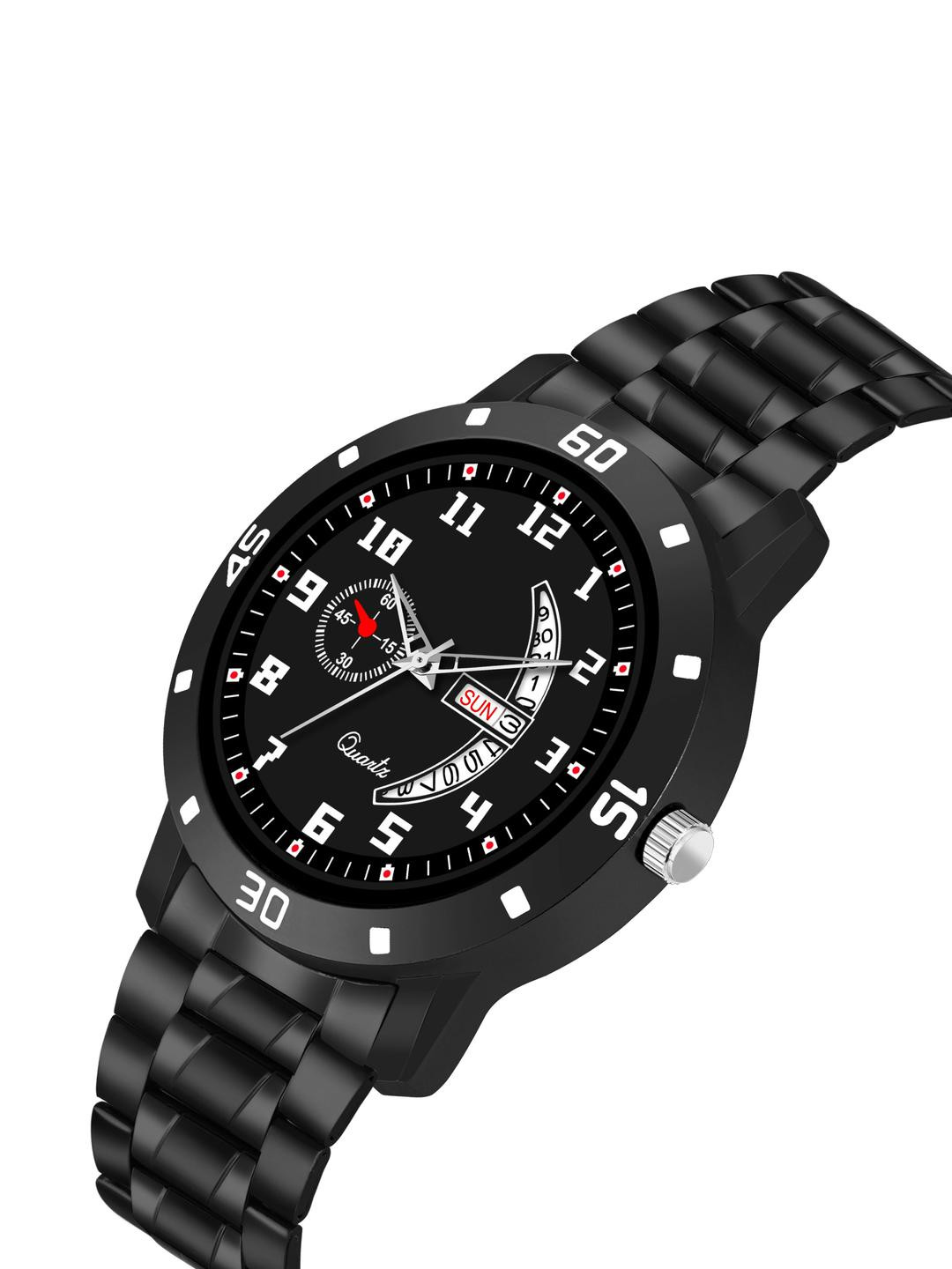 SZN Men Dial & Stainless Steel Straps Analogue Watch DD Aaveo Still Full BlackSZNN