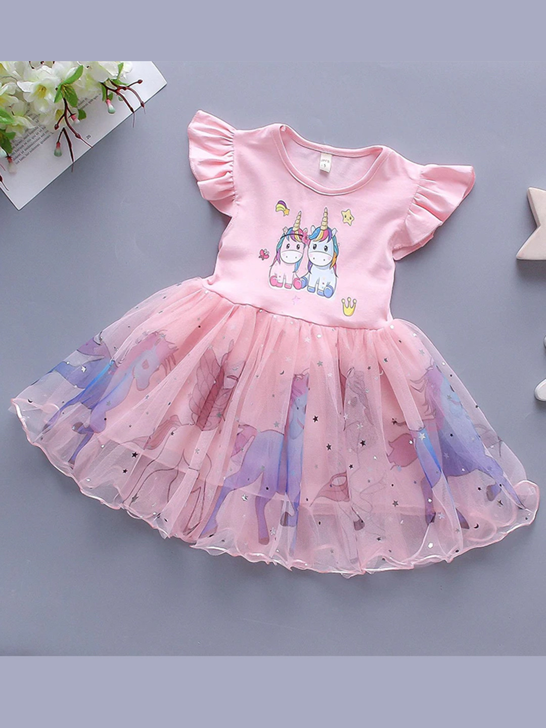 Bold N Elegant Girls Unicorn Party Dress