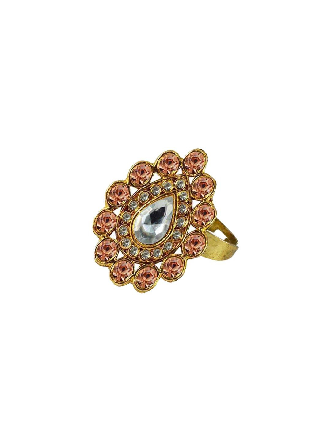 Vidhya Kangan Gold Plated Brass MultiStone Studed Ring