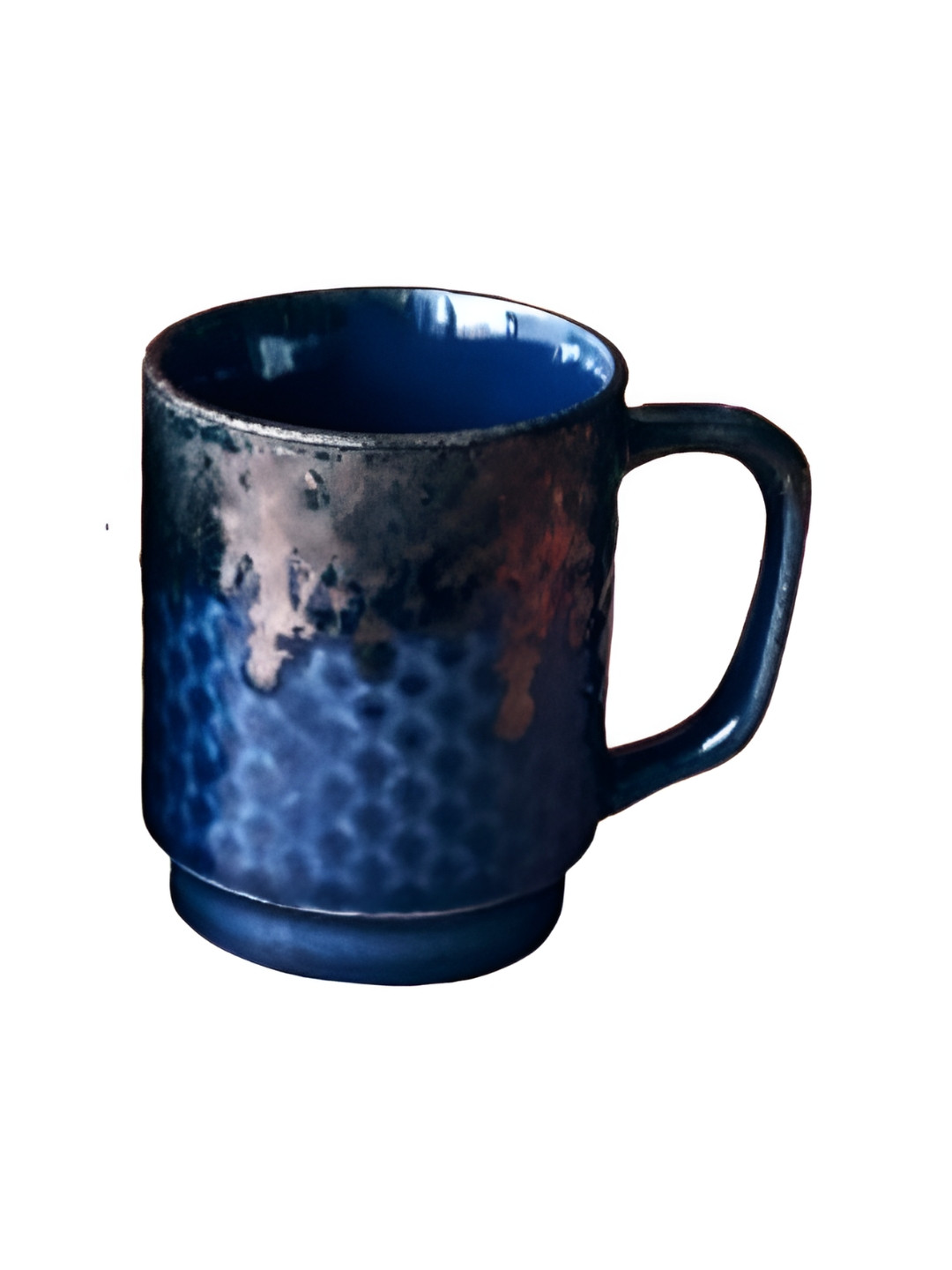 Rare Planet Blue & Black Textured Ceramic Glossy Mug 300ml