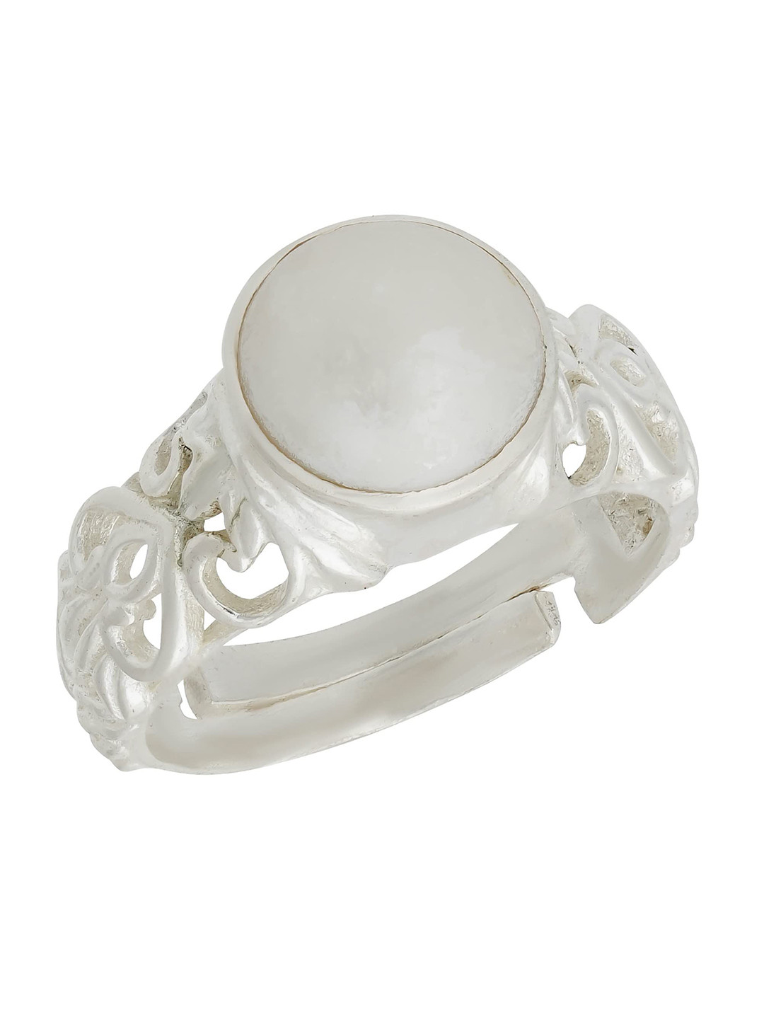 RSPR 3.25 Ratti 2.60 Carat Natural Moti Pearl Adjustable Ring With Lab Certificate