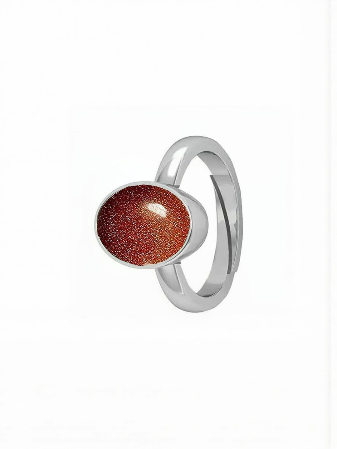 Sidharth Gems 11.25 Ratti 10.00 KT Sunstone Sunsitara Panchdhatu Adjustable Ring