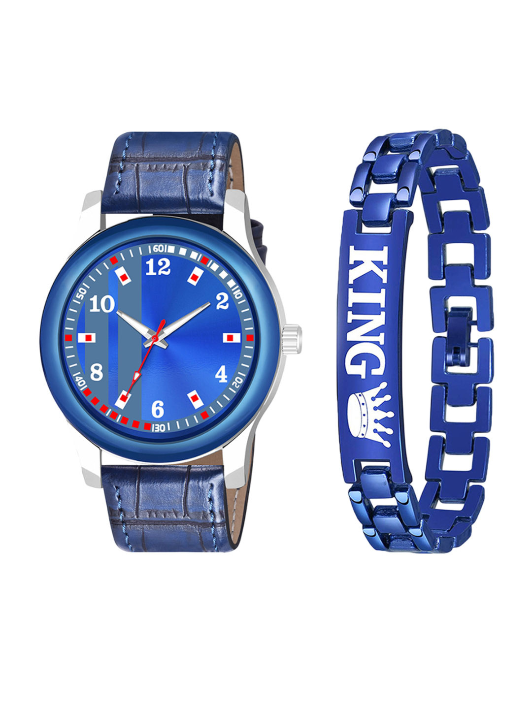 Gopal Shopcart Unisex Women Analogue Watch Gift Set B9050-BLUPATA-Aeviyo-S-L-K-Bracelet