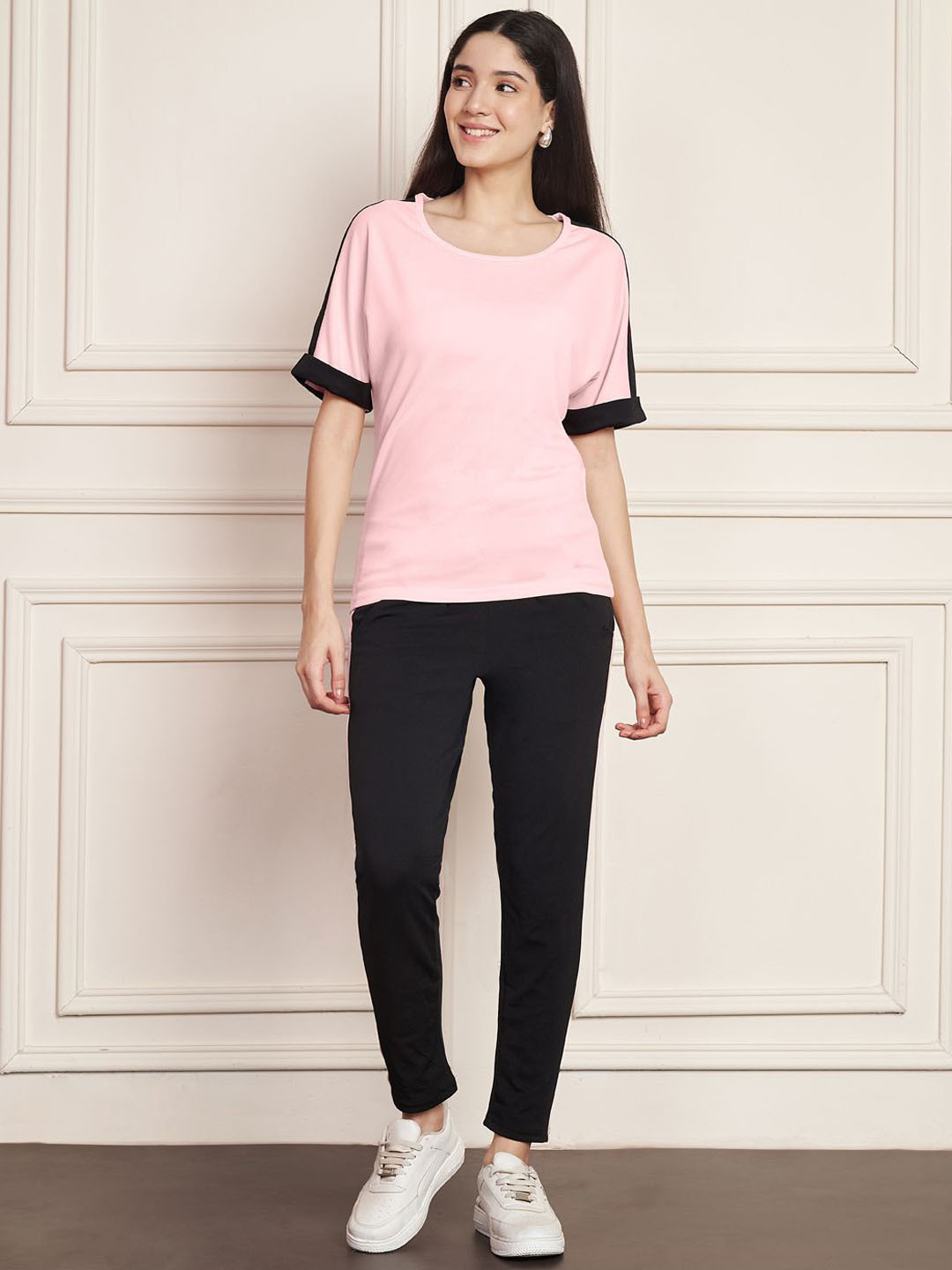 DTR FASHION Striped T-Shirt With Trousers Co-Ords