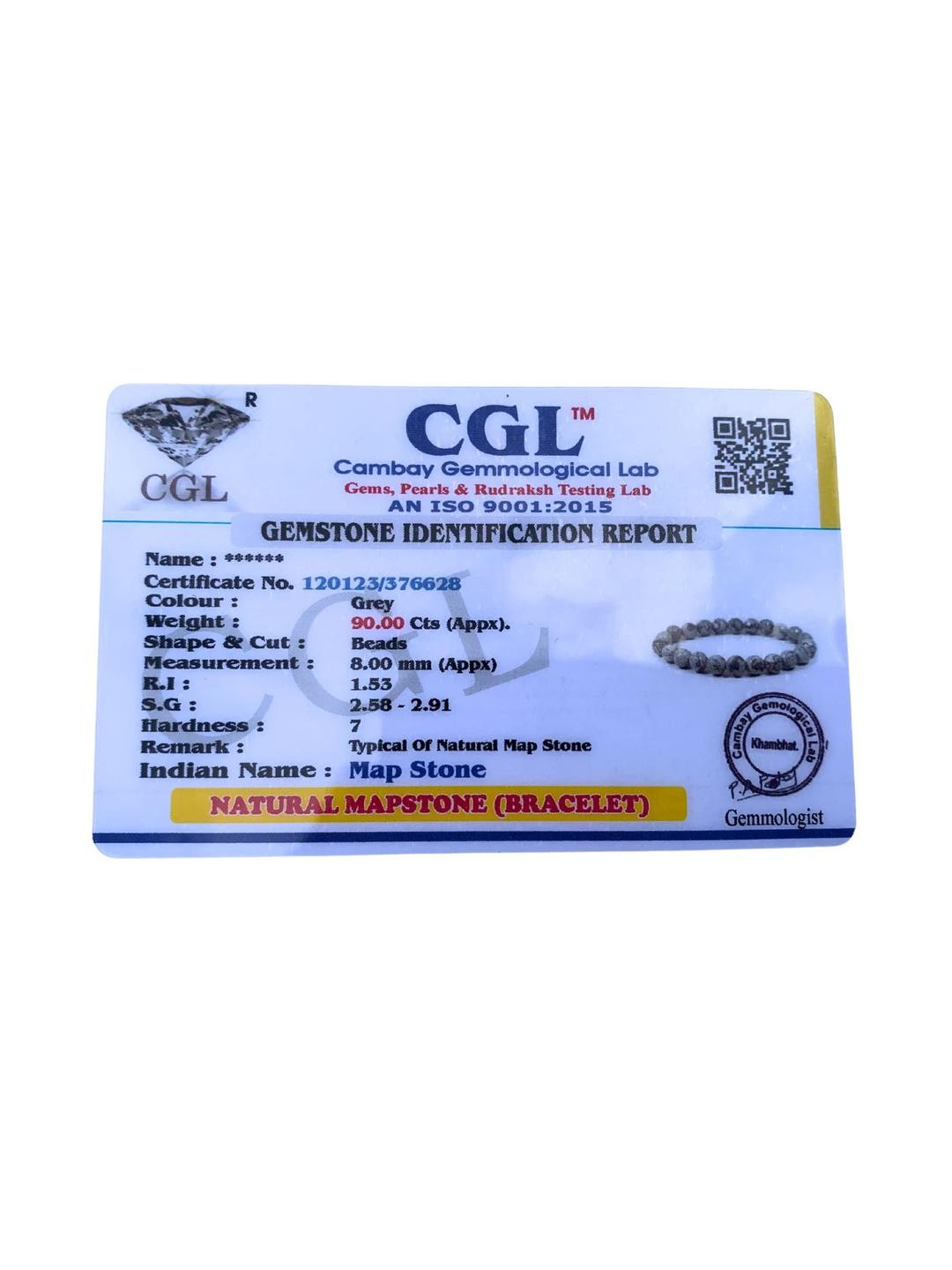 Apnisanskriti Unisex Map Jasper Stone Bracelet